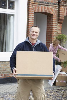 Visitor browsing a moving company website on a laptop