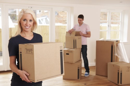 Removals van serving Brompton streets and apartment buildings