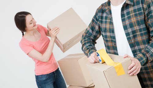 Commercial moving team planning a business relocation in Brompton