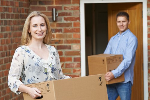 Careful loading and transport by a removal van team in Brompton