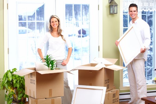 Local removals service handling boxes and furniture in a Brompton flat move