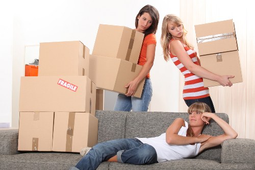 Removal van loaded with securely packed furniture for a Brompton move